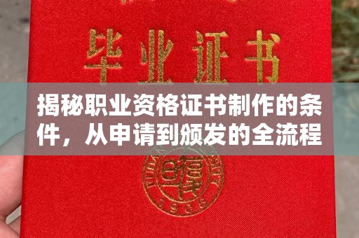 东海揭秘职业资格证书制作的条件，从申请到颁发的全流程解析